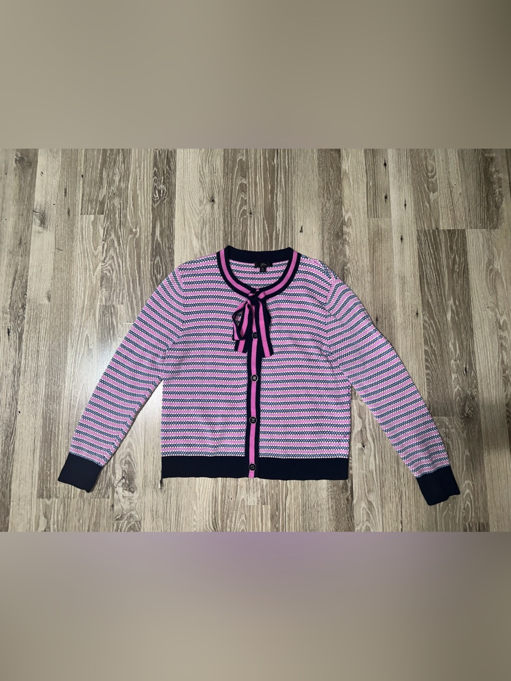 J.Crew pink/blue cardigan Large - Picture 5 of 8